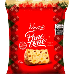 PANETONE VENEZA FLOWPACK 300G FRUTAS CRISTALIZADAS